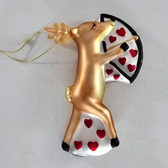 Pottery Barn Reindeer Ornament Blown Glass Christmas - Picture 2 of 9